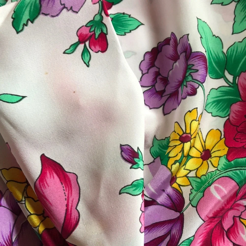 Large Square Pink Floral Scarf